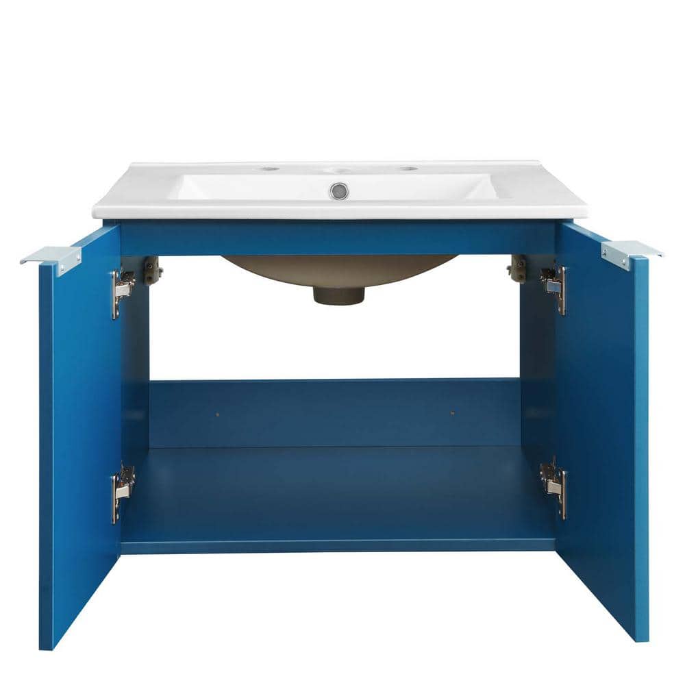 Maybelle Navy White 24" Wall-Mount Modern Bathroom Vanity