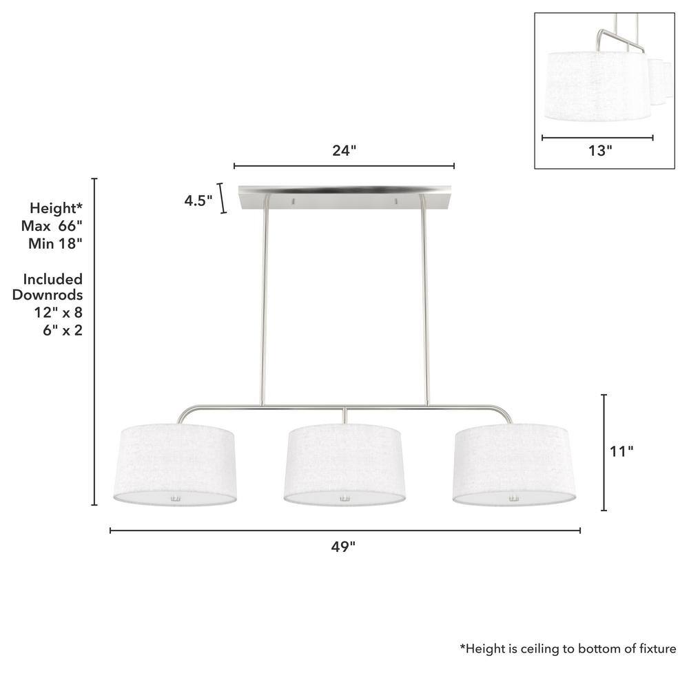 Cottage Hill Brushed Nickel 6-Light Kitchen Island Chandelier