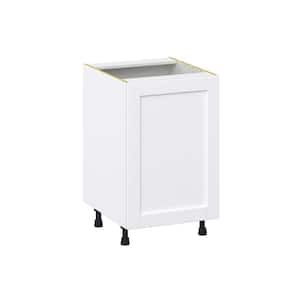 Mancos Bright White Shaker Assembled Base Kitchen Cabinet with Full Height Door (21 in. W x 34.5 in. H x 24 in. D)
