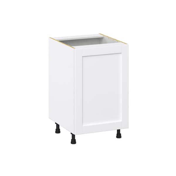 J COLLECTION Milton 21 in. W x 24 in. D x 34.5 in. H Assembled Shaker Full Height Door Base Kitchen Cabinet in Bright White