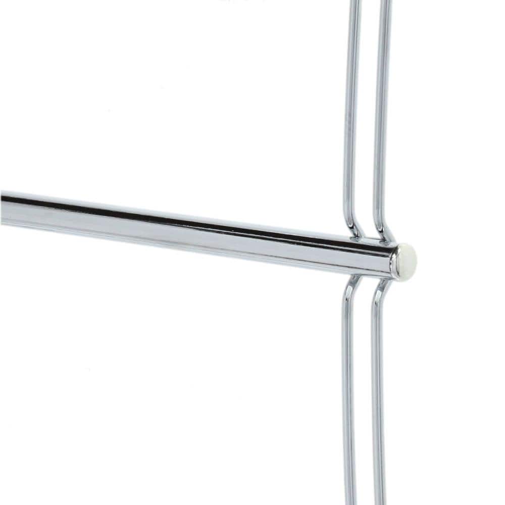Chrome Over-the-Door Towel Rack with Storage Hooks