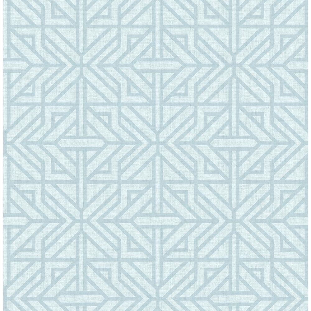 Sky Blue Geometric Non-Woven Washable Wallpaper Roll
