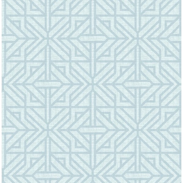 A-Street Prints Hesper Sky Blue Geometric Matte Paper Non-Pasted Wallpaper