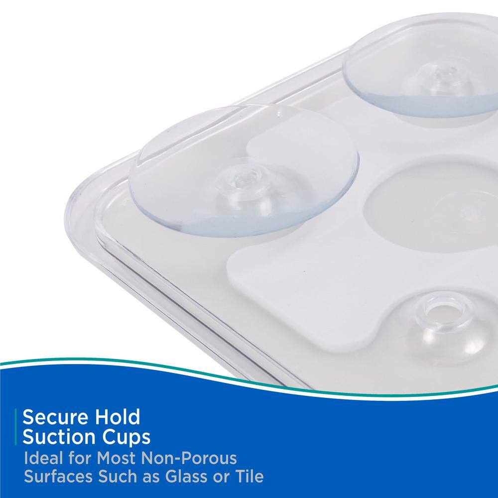 6.5" Acrylic Fogless Wall-Mounted Shower Mirror with Razor Hooks