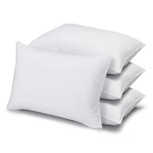 Firm Overstuffed Plush Allergy Resistant Gel Filled Queen Size Pillow Set of 4