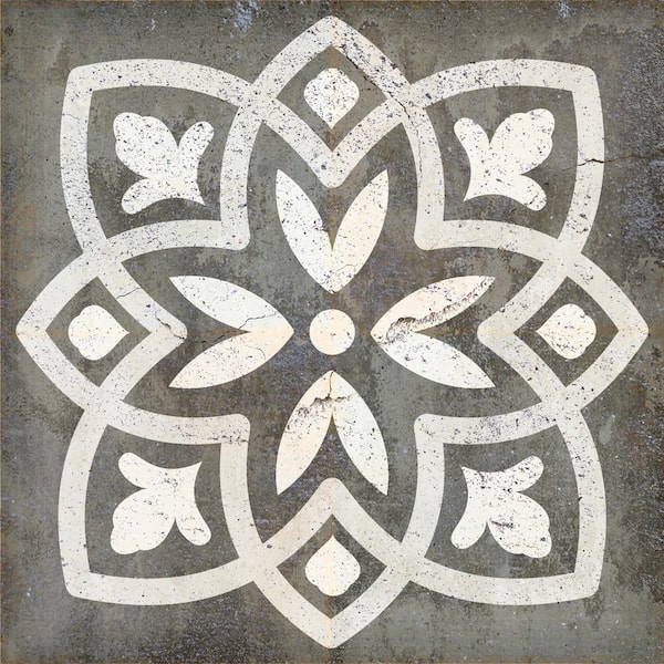 MI ALMA Gray and White R44 6 in. x 6 in. Vinyl Peel and Stick Tile (24 Tiles, 6 sq.ft./pack)