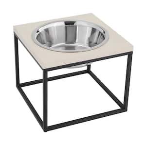 Stainless Steel Raised Food and Water Bowls with Decorative 3.5? Tall Stand for Dogs and Cats-2 Bowls 40oz Each-Elevated Feeding Station by Petmaker
