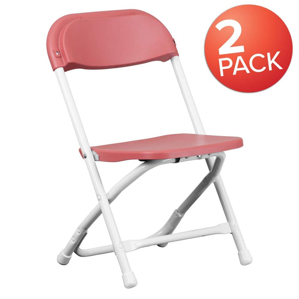 Carnegy Avenue Burgundy Kids Plastic Folding Chairs Set Of 2 Cga Y 275049 Bu Hd The Home Depot