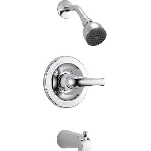 Peerless 1-Handle Wall Mount Tub and Shower Faucet Trim Kit in Chrome (Valve Not Included)