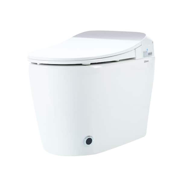 Elongated 1.28 GPF Bidet Smart Toilet in White, Auto Lid Opening, Closing and Flushing, Heated Seat, Soft Close Cover