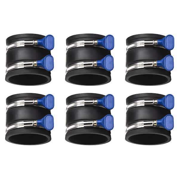 ‎POWERTEC 2-1/2 in. Dust Control Flex Cuff with Adjustable Key Hose Clamps for Dust Collection Systems (6-Pack)