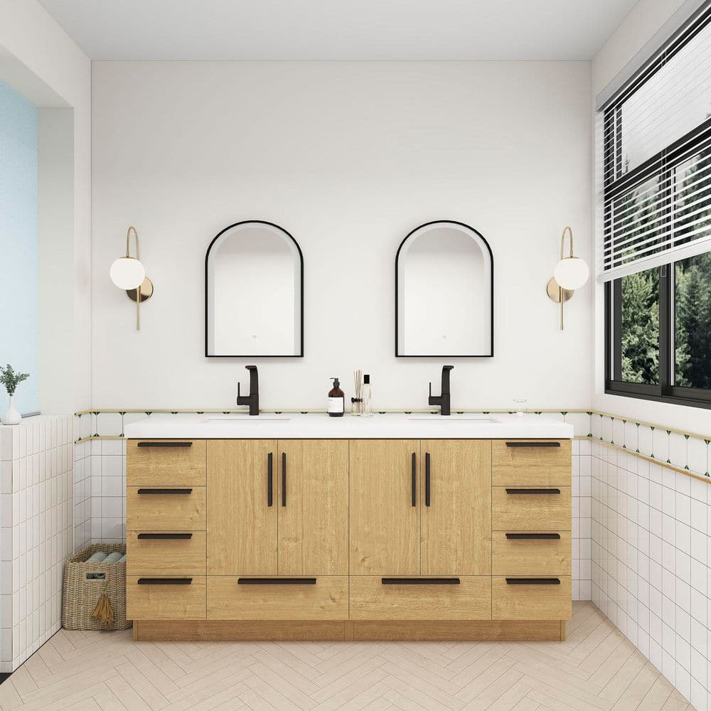 BV Better Vanity Carla 71 in. W x 20 in. D x 35 in. H Double Sink