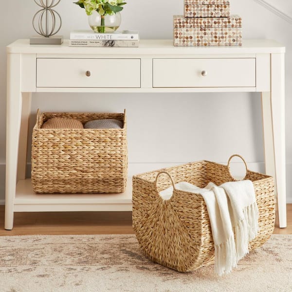 Woven Bulrush Storage Basket (Set of 2)