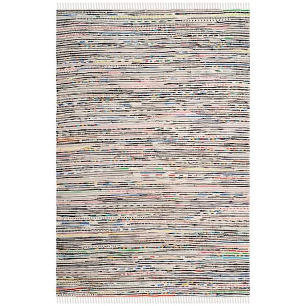SAFAVIEH Rag Rug Ivory/Multi Doormat 2 ft. x 4 ft. Striped Area Rug