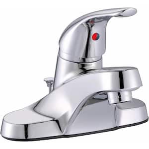 Bayview 4 in. Centerset Single-Handle Bathroom Faucet with Pop-Up Assembly in Chrome