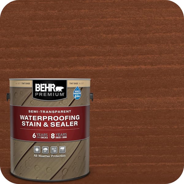 1 gal. #ST-142 Cappuccino Semi-Transparent Waterproofing Exterior Wood Stain and Sealer