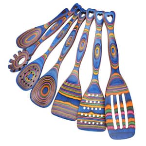 7 Piece Pakkawood Wood Cooking Utensils, Non-Stick Spoon, Cookware Set with Ergonomic Non-Slip Handles