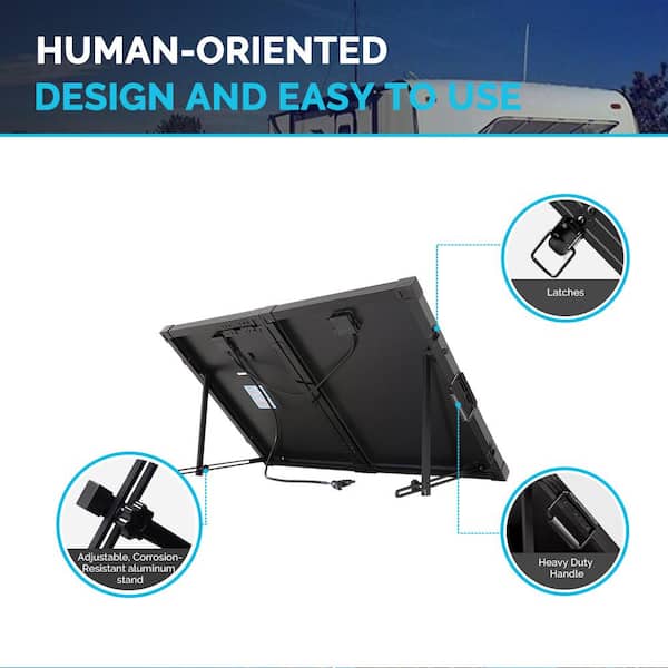 Renogy 100-Watt 12-Volt Foldable Suitcase Off-Grid Solar Kit Built