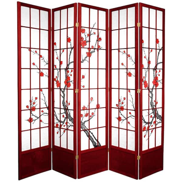 7 ft. Rosewood 5-Panel Room Divider