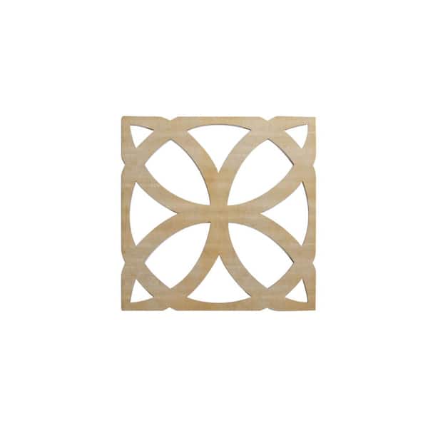 Ekena Millwork 11-3/8 in. x 11-3/8 in. x 1/4 in. Birch Small Daventry Decorative Fretwork Wood Wall Panels (10-Pack)