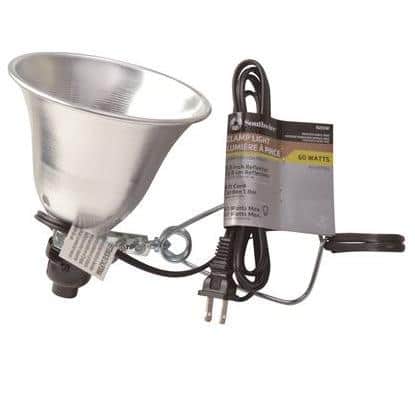 Versatile White Aluminum 60W Incandescent Clamp Light