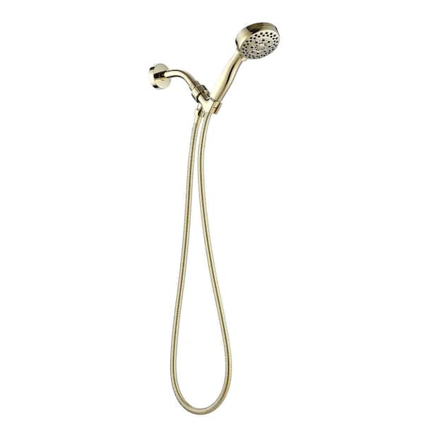 PERLIRIA INC 6-Spray Wall Mount Handheld Shower Head, Multi-Functional Hand Shower with Shower Hose 2.5 GPM in Polished Gold Color