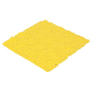 Bubbles 20 in. x 20 in. Non-Slip Square Shower Mat in Solid Yellow