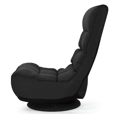 1-Seat 4-Position 360 Degree Swivel Adjustable Game Chair Lazy Sofa in Black