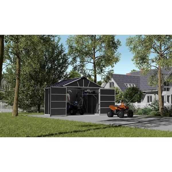 Yukon 11 ft. x 9 ft. Dark Gray Garage Shed