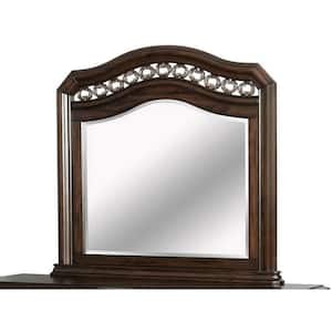 Large Arch Espresso Beveled Glass Classic Mirror (44 in. H x 47.5 in. W)