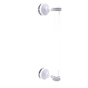 Pacific Grove 12 in. Single Side Shower Door Pull with Dotted Accents in Matte White