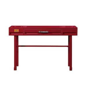 47 in. Rectangular Red 1 Drawer Writing Desks with Built-In Storage