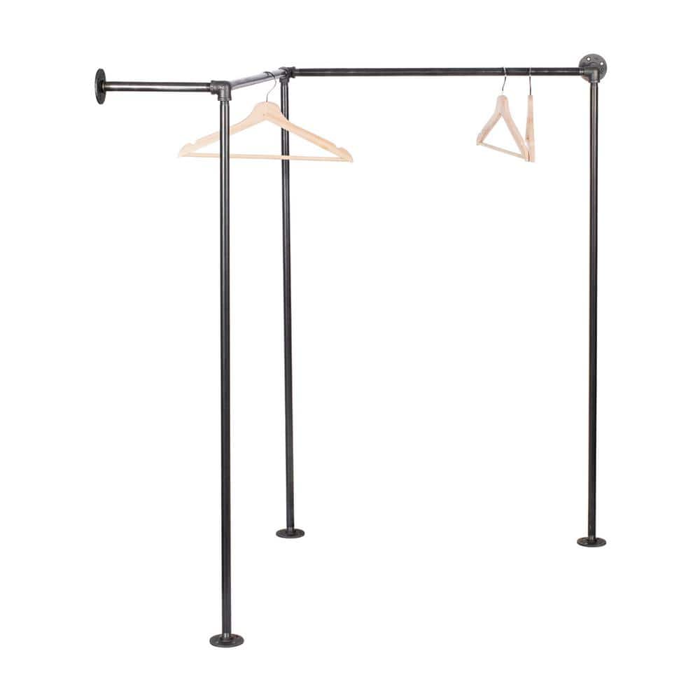 1/2 in. x 5 ft. L Black Pipe Corner Wall Mounted Clothing Rack Kit price history on PriceWatchPro