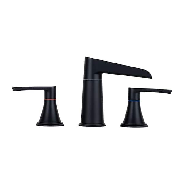 Flynama Double Handle Bathroom Faucet with Rotatable spout design in Matte Black