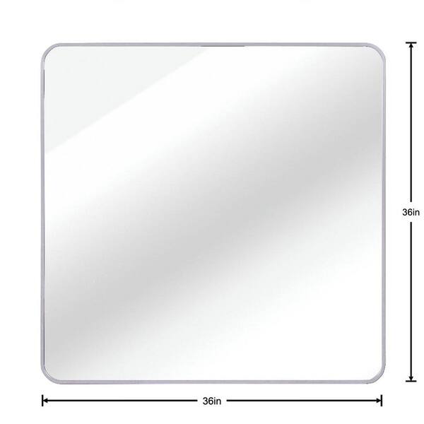 Ximuprmy White 36 in. W x 36 in. H Small Rectangular Framed