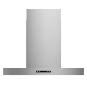 Contemporary 30 in. Convertible Wall Mounted T-Shape Range hood in Stainless Steel
