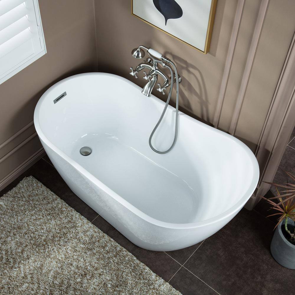 Brushed Nickel Triple Handle Wall Mount Tub Faucet with Handshower