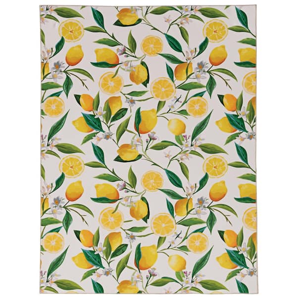 Linon Indoor Outdoor Washable Apia Polyester Area 5'x7' Rug in Ivory and  Green, 1 - Kroger