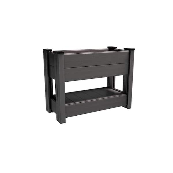 Natures Composites Composite Elevated Planter (4 ft. L x 2 ft. W x 3 ft. H) Slate Grey Adjustable Root Depth