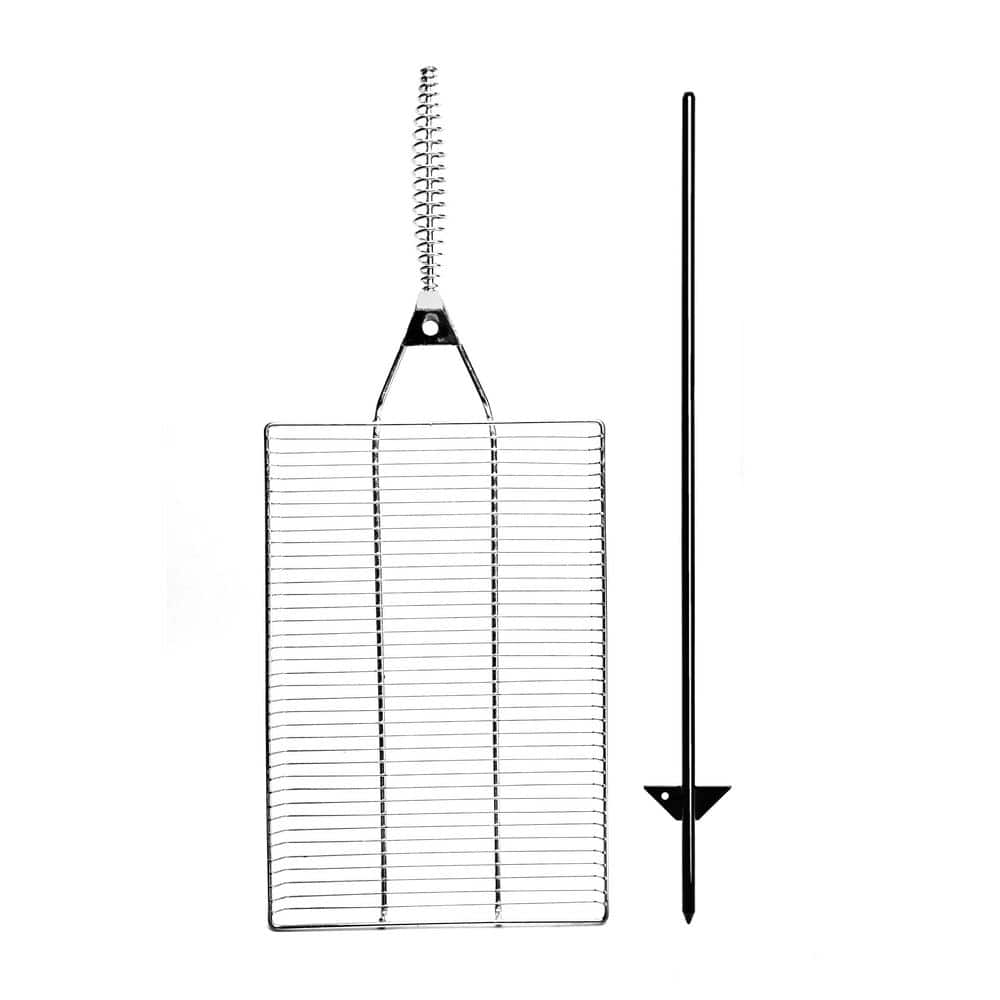 Chrome Plated Rectangular Camping Grill with Manual Ignition