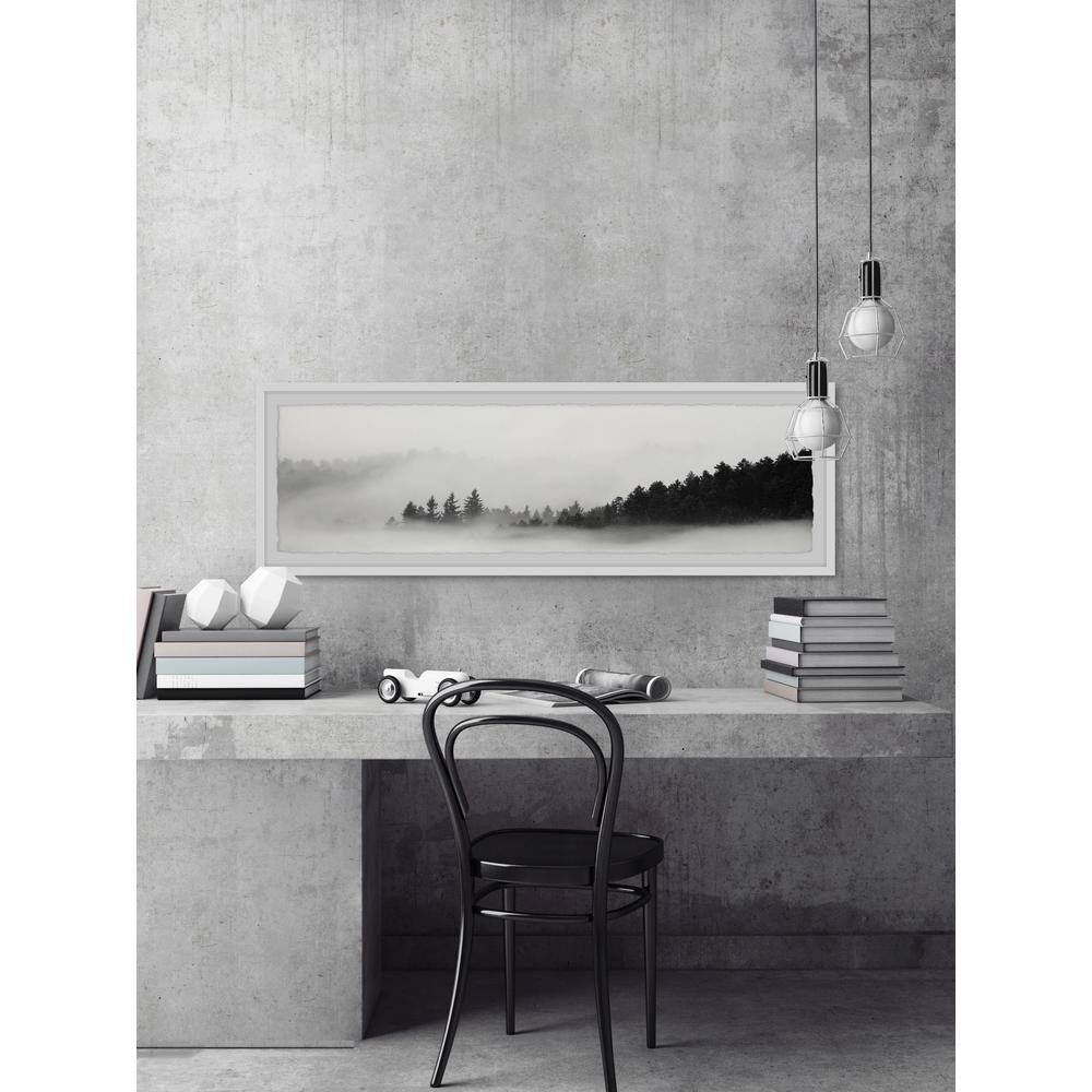 Foggy Mountain Top By Marmont Hill Framed Nature Art Print 10 in. x 30 in.