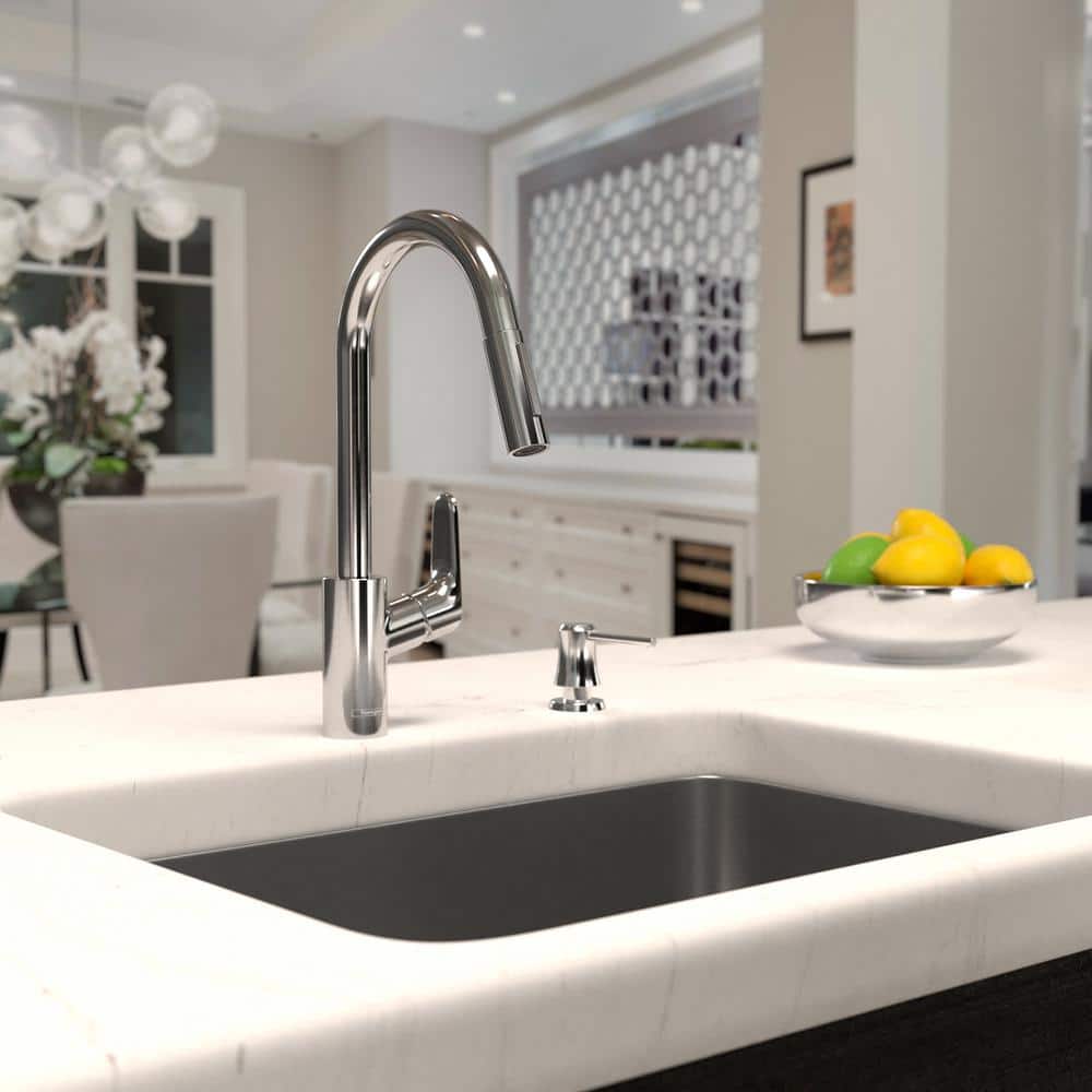 Focus HighArc 16'' Chrome Brass Pull-Out Kitchen Faucet