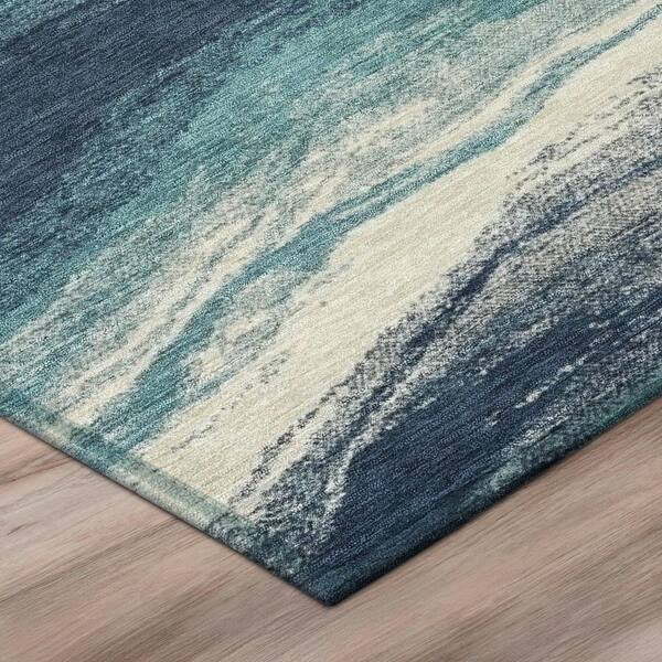 Chantille Machine Washable Indoor/Outdoor Abstract ACN3020 Teal 8 ft. x 10 ft. Area Rug