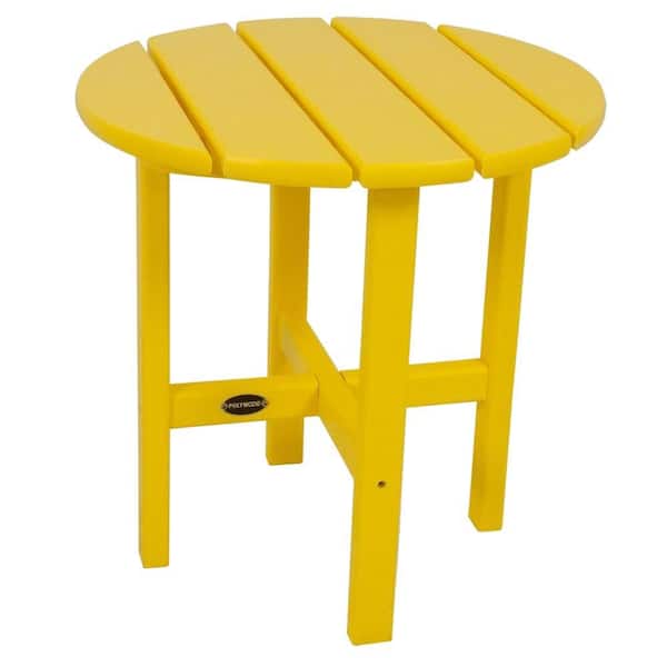 POLYWOOD 18 in. Lemon Round Patio Side Table