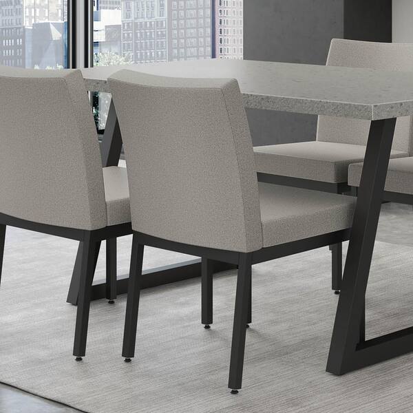 Amisco Perry Grey and Beige Polyurethane / Black Metal Dining Chair (Set of 2)