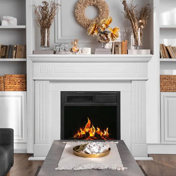 R.W.FLAME 43 in. Freestanding Electric Fireplace in Pearl White