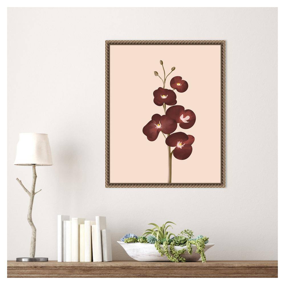 Burgundy Orchid Floral 16"x20" Framed Canvas Wall Art