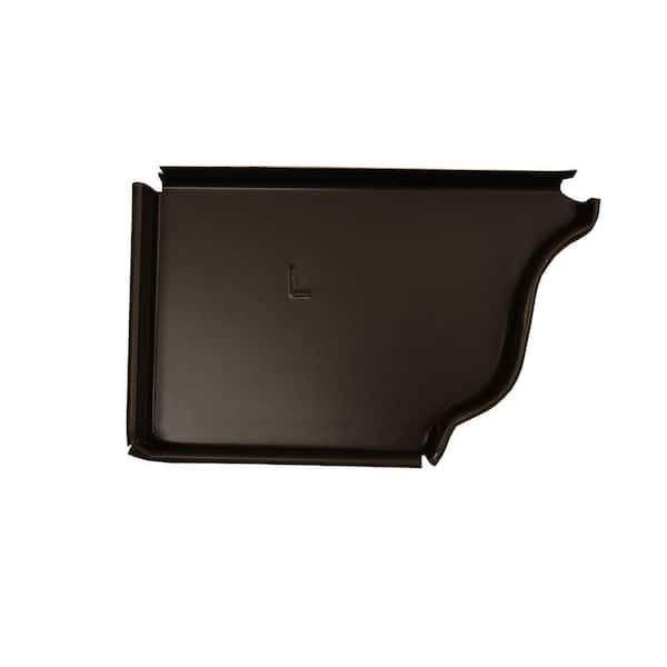 Amerimax Home Products 6 in. Musket Brown Aluminum K-Style Left-End Cap