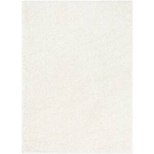 Elle Basics Emerson Solid Shag Ivory 3 ft. 11 in. x 5 ft. 3 in. Area Rug