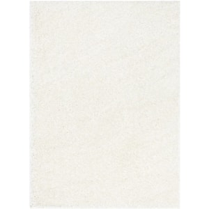 Elle Basics Emerson Solid Shag Ivory 5 ft. 3 in. x 7 ft. 3 in. Area Rug